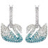 Фото #1 товара SWAROVSKI Damen Ohrringe Ohrhänger ICONIC SWAN Blau, Rhodiniert 5512577