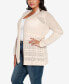 Фото #3 товара Plus Size Pointelle Open Cardigan Sweater