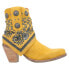 Фото #2 товара Dingo Bandida Paisley Studded Round Toe Cowboy Booties Womens Yellow Casual Boot