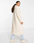 Фото #4 товара ASOS DESIGN Petite smart double breasted boucle wool mix coat in cream