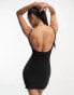 Fashionkilla sculpted square neck cami bodycon mini dress with low back in black