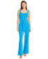 Фото #1 товара Women's Square-Neck Belted Jumpsuit