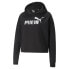 Фото #5 товара Puma Essentials+ Cropped Metallic Logo Pullover Hoodie Womens Black Casual Outer