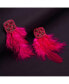 ფოტო #2 პროდუქტის Women's Pink Beaded Feather Drop Earrings