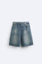 Фото #7 товара Джинсовые джорты из ткани с винтажным эффектом потертости ZARA