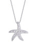 ფოტო #1 პროდუქტის Diamond 1/6 ct. t.w. Starfish Pendant Necklace in Sterling Silver