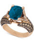 ფოტო #1 პროდუქტის Chocolatier® Deep Sea Blue Topaz™ (3-3/8 ct. t.w.) & Diamond (1-1/5 ct. t.w.) Ring in 14k Rose Gold