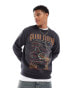 Фото #1 товара Hollister Arizona graphic print sweatshirt in washed black