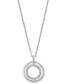 ფოტო #1 პროდუქტის EFFY® Diamond Double Circle 18" Pendant Necklace (1/10 ct. t.w.) in Sterling Silver