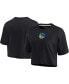 ფოტო #2 პროდუქტის Women's Black Golden State Warriors Super Soft Boxy Cropped T-shirt