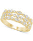 ფოტო #1 პროდუქტის Diamond Marquise & Round Triple Row Ring (3/4 ct. t.w.) in 14k Gold