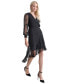 ფოტო #3 პროდუქტის Women's Surplice-Neck Asymmetric Midi Dress