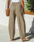 ფოტო #4 პროდუქტის Women's Khaki Elastic Waist Patch Pocket Tapered Leg Pants
