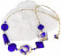 Фото #1 товара Fascinating Gold Blue necklace with 24 carat gold and pure silver in Lampglas NRO5 pearls