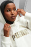 Фото #3 товара ESS+ Metallic Logo Hoodie Beyaz Kadın Sweatshirt