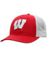 Фото #2 товара Men's Red, White Wisconsin Badgers Trucker Snapback Hat