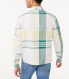 Free Assembly Coaches Jacket Men's Posy Green Plaid Drawstring Button Front M