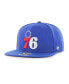 Фото #2 товара Бейсболка кепка мужская '47 Brand Philadelphia 76ers Royal Sure Shot Captain Snapback Hat