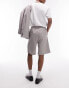 Topman linen blend short in stone