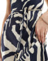 River Island zebra print racer bias midi dress in navy