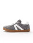 schuh Marnie gum sole trainers in grey suede