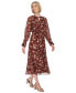 ფოტო #4 პროდუქტის Women's Printed Round-Neck Midi Dress