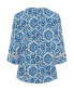 Women's 3/4 Sleeve Printed Tunic Blouse
