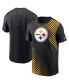 Men's Black Pittsburgh Steelers Yard Line Fashion Asbury T-shirt