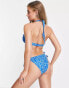 Фото #8 товара Peek & Beau Fuller Bust Exclusive upside down triangle bikini top in blue floral