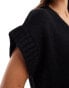 Фото #4 товара Miss Selfridge knitted vest mini dress in black