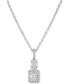 Фото #1 товара Macy's cubic Zirconia Baguette Cluster 18" Pendant Necklace in Sterling Silver