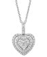 Фото #4 товара EFFY Collection eFFY® Diamond Heart Halo Cluster 18" Pendant Necklace (1/3 ct. t.w.) in 14k White Gold