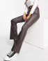 New Look coated flare jeans in dark brown