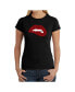 Women's Word Art T-Shirt - Savage Lips