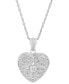 ფოტო #1 პროდუქტის Cubic Zirconia Heart Locket Pendant Necklace in Sterling Silver