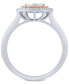 ფოტო #2 პროდუქტის Diamond Two-Tone Teardrop Cluster Ring (1/2 ct. t.w.) in 14k White & Rose Gold