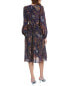 Etro Paisley Print Silk Midi Dress Women's Blue 42