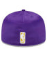 Фото #3 товара Men's White Los Angeles Lakers Throwback Satin 59FIFTY Fitted Hat