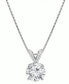 Фото #1 товара Macy's diamond Solitaire 18" Pendant Necklace (1 ct. t.w.) in 14k White Gold