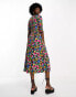 Only Tall wrap midi dress in multi floral