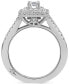 ფოტო #4 პროდუქტის Diamond Emerald-Cut Double Halo Engagement Ring (1 ct. t.w.) in 18k White Gold