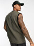 ASOS DESIGN oversized vest in khaki texture