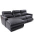 Фото #3 товара Gabrine 3-Pc. Leather Sectional with 2 Power Headrests & Chaise, Created for Macy's