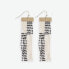 ფოტო #1 პროდუქტის INK+ALLOY Women's Lana Rectangle Hanger Colorblocks With Stripes Beaded Fringe Earrings Black/White