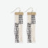 INK+ALLOY Women's Lana Rectangle Hanger Colorblocks With Stripes Beaded Fringe Earrings Black/White