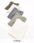 Фото #1 товара Abercrombie & Fitch 5 pack essential relaxed fit t-shirt in chacoal/olive greens/beige/white