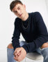 Фото #8 товара Selected Homme textured jumper with crew neck in navy