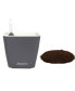 Фото #1 товара Aquaphoric Self Watering Planter 5" and Fiber Soil Equals Foolproof Indoor Home Garden. Decorative Planter Pot for All Plants, Flowers, Herbs, African (Charcoal Matte)