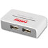 ROLINE USB 2.0 Hub "Black and White" - 4 Ports - with Power Supply - USB 2.0 - USB 2.0 - Gray - White - Plastic - 0.5 m - 65 mm