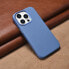 Фото #15 товара Skórzane etui iPhone 14 Pro Max magnetyczne z MagSafe Litchi Premium Leather Case niebieski